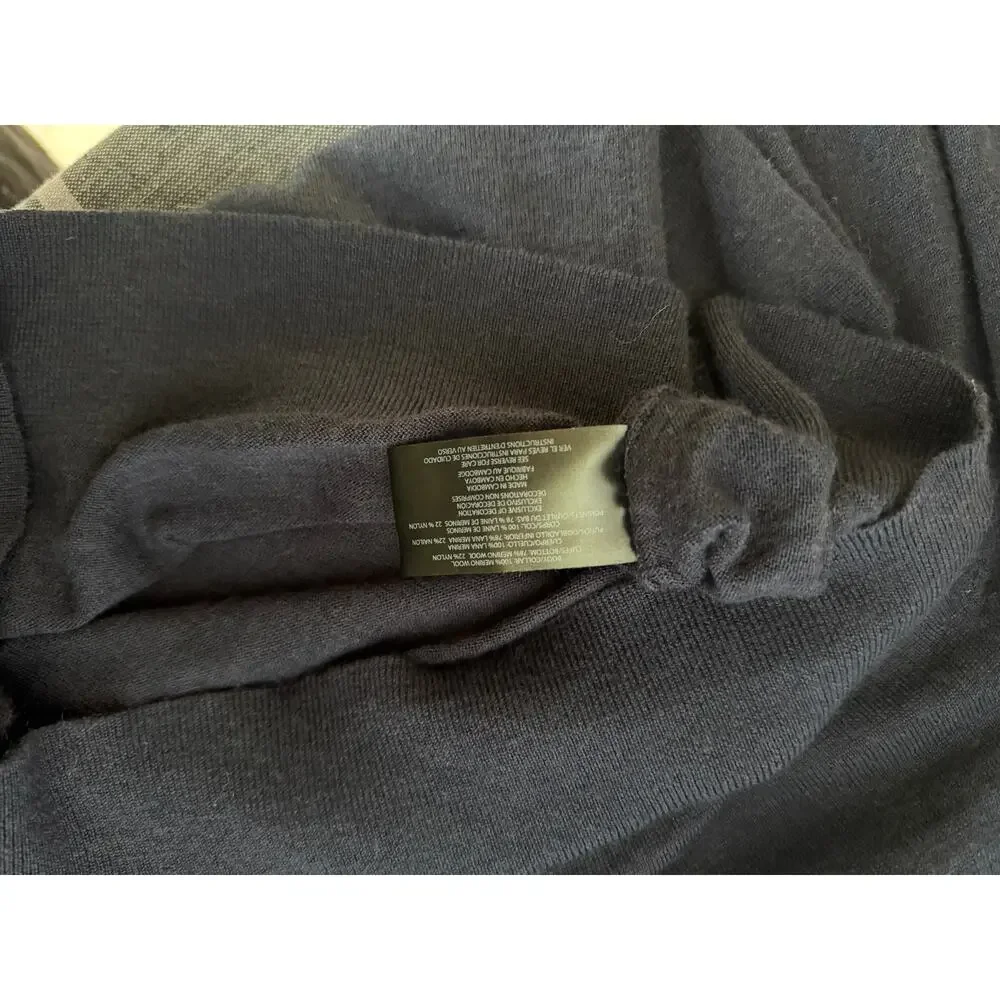 Banana Republic 100% Merino Wool Sweater Men's Medium Navy Blue Crewneck